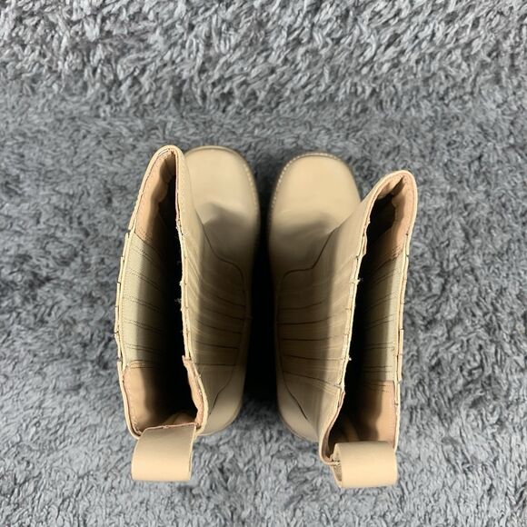 Seychelles Sweet Escape Boots Size 7.5 US Tan Stacked Block Heel Pull On Chelsea - Picture 5 of 8